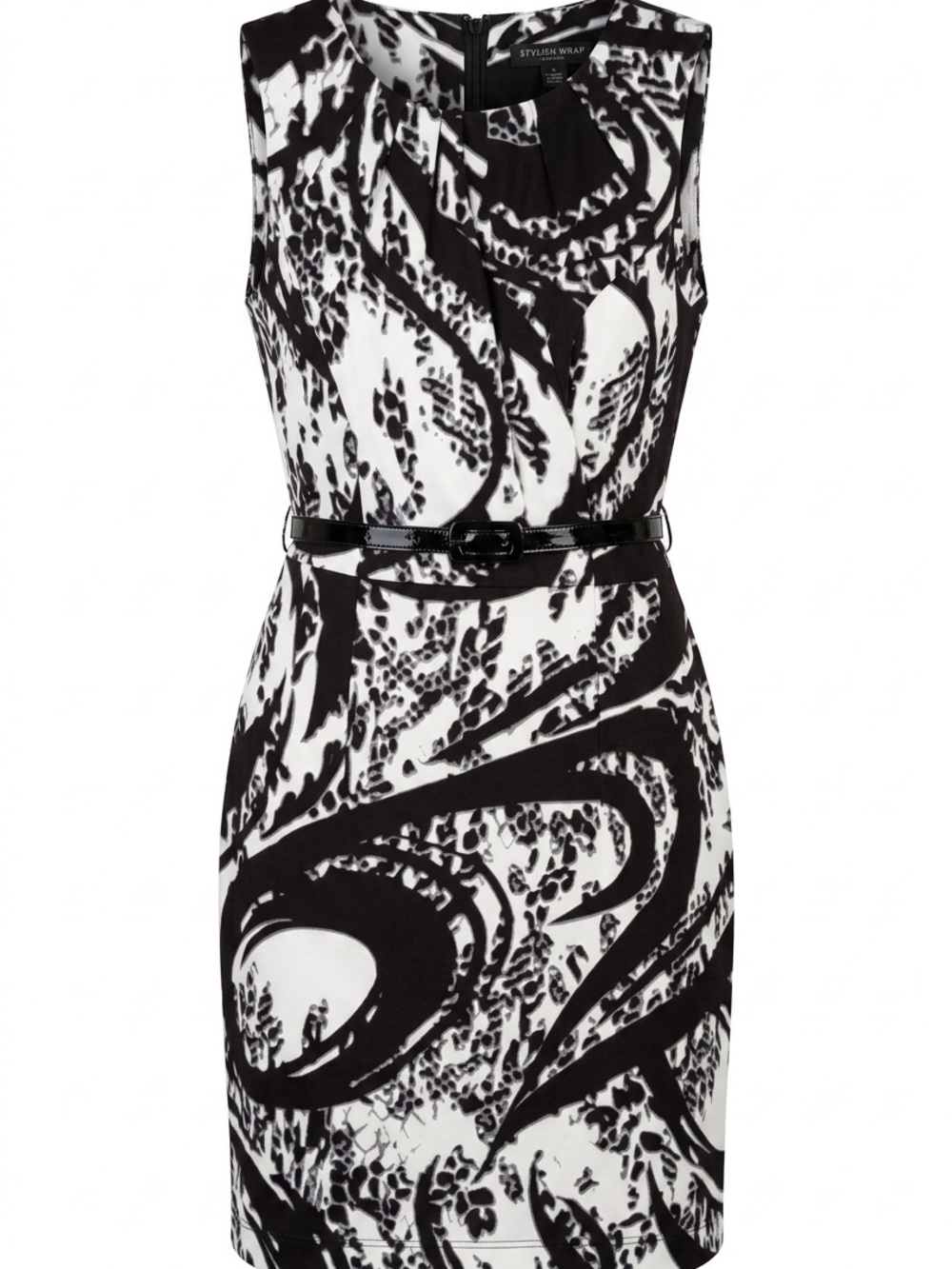 dressbarn Black and White Abstract Print Sheath Dress